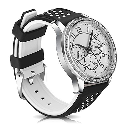 [Yiran] 時計ベルト 20mm 22mm 24mm 26mm 腕時計交換用ラバーバンド 潜水用防水防汗 シリコーンゴムストラップ スポーツ 柔らか 男女通用 (20mm, ホワイト)